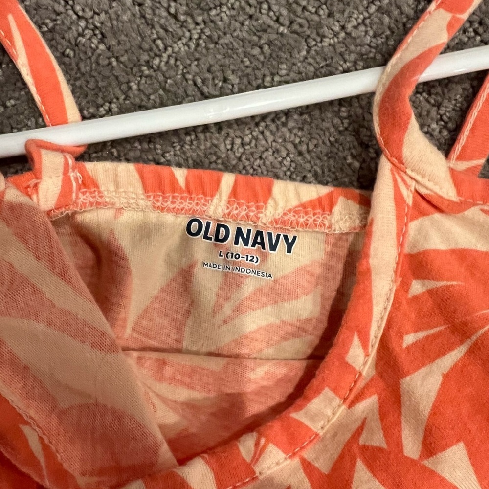 Old Navy Romper Girls L 10/12 Orange Floral - Picture 2 of 2